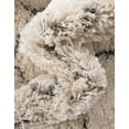 thumbnail image 4 of Unique Loom Rabat Shag Collection Area Rug - Fractured (8' Round Ivory/Gray), 4 of 7