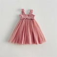 thumbnail image 5 of ATOGUTA Teen Girls Dresses Ruffle Tulle Tutu Dresses Cute Summer Party Princess Sundress Size 1T-10. Watermelon Red, 5 of 6