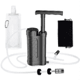 thumbnail image 1 of Outdoor Emergency Personal Water Filter 4-Stage Filter System Portable Water Purifier Emergency Survival Water Filter,B,1set * Outdoor filter,Black, 1 of 6