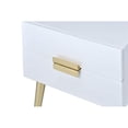 thumbnail image 4 of Denvor Square End Table with Drawers, White & Gold, 4 of 4
