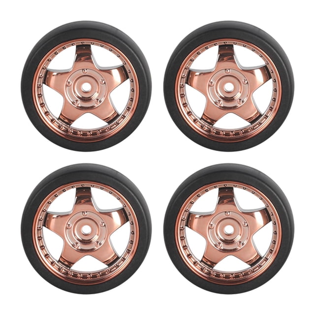 Wweixi 4 Pcs Pneus de Drift RC pour Modification de Pièces de Rechange DIY 1/18 Camion Or RC Or 31mm