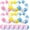 Macaron 4 Colors, variant on 12 Pcs Pool Floats Included 6 Pastel Inflatable Beach Balls and 6 Swimming Rings for Adults, Jumbo Big Macaron Beach Balls Striped Tubes for Summer Pool Supplies