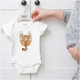 thumbnail image 5 of Funny Garfield Cartoon Scratching Cat Romper Boys or Girls Infant Baby Brisco Brands 6M, 5 of 6
