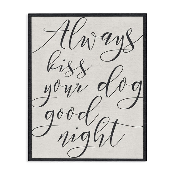 Stupell Industries Shabby Chic Always Kiss Your Dog Goodnight Tan Canvas Art, 24 x 30, by Lil' Rue
