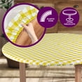thumbnail image 5 of Sorfey Round Picnic Table Cover Checkered Fitted Tablecloth, Yellow 54" x 54", 5 of 6