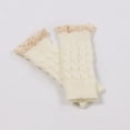 thumbnail image 3 of AWZXDE Knitted Mittens Lace Casual Fingerless Half Gloves for Women - Stylish and Versatile Knit Solid Gloves White,A, 3 of 7