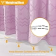thumbnail image 4 of Seasonwood Pink Shower Curtain Tufted Art Shabby Chic Embroidery Geometric Bohemian Cute 72'' x 72'', 4 of 5