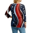 thumbnail image 6 of ADSSDQ 3/4 Length Sleeve Womens Tops 4th of July Button Down Shirts for Women Summer Top 2025 Patriotic American Flag Stars Stripes Graphic Tees Royal Blue M, 6 of 7