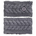 thumbnail image 5 of Diadema de punto para mujer, 4 piezas, cálida en invierno, diadema trenzada con botones para cubrir la máscara, diadema envuelta en clima frío para un regalo cálido para las orejas, 5 of 5