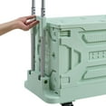 thumbnail image 6 of VECELO Large Foldable Utility Cart, Portable Rolling Crate Handcart with Adjustable Handle, Shopping Trolley Collapsible Tool Box with Lid & Wheels, Green, 6 of 7