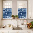 thumbnail image 3 of Sea Stars Curtain Valances Set Summer Beach Sea Stars Navy Blue Texture Kitchen Curtains 24&nbsp;inch Length Rod Pocket Valance and Tiers 3 Piece Set Small Bedroom Bathroom Laundry Decor, 3 of 9