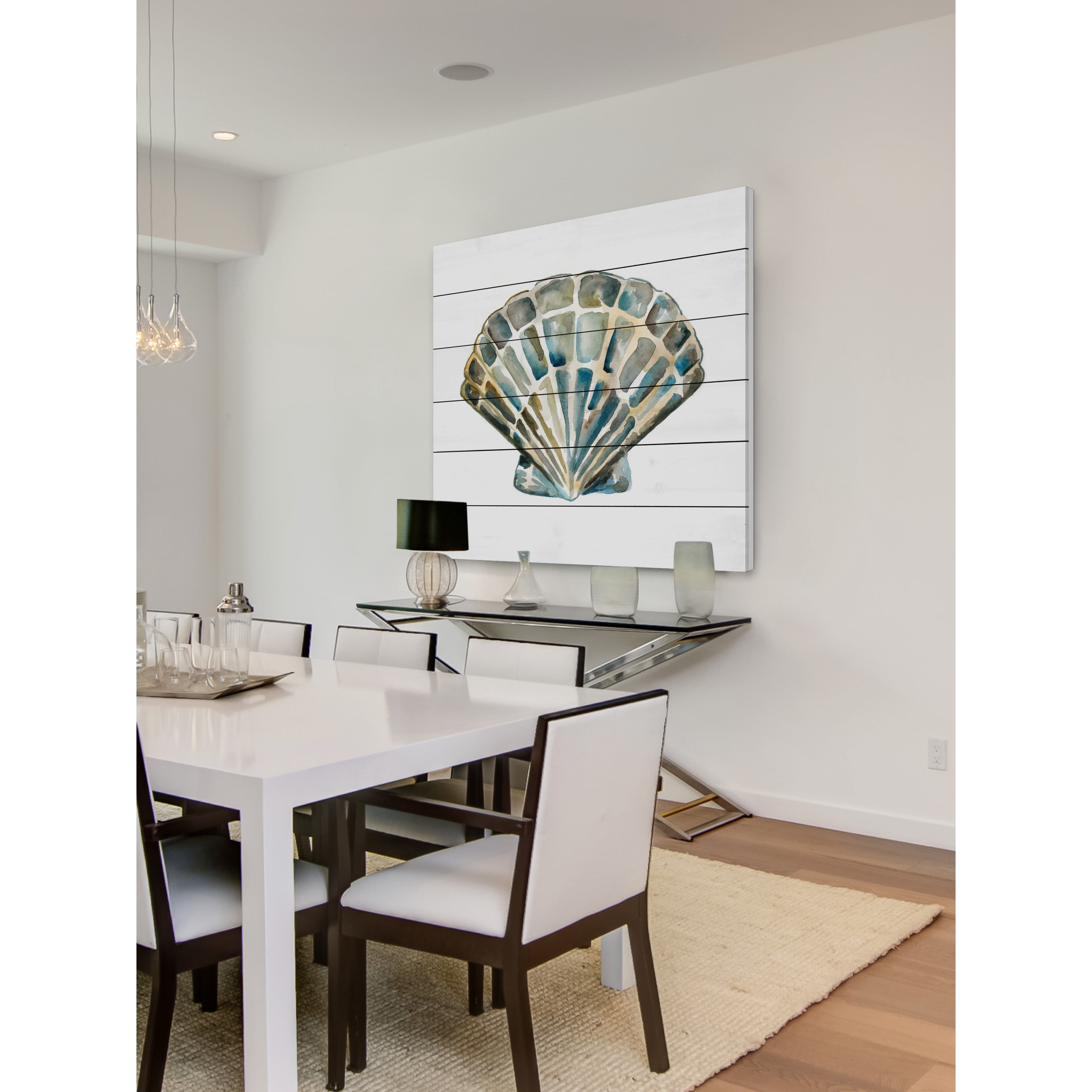 Marmont Hill "Aquarelle Shells IV" Painting Print on White Wood