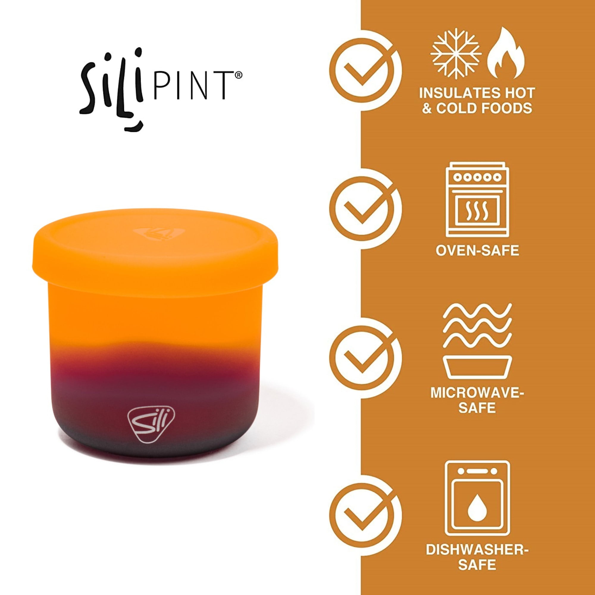 Silipint: Silicone 10oz Lidded Bowls: 2 Pack Sun Storm
