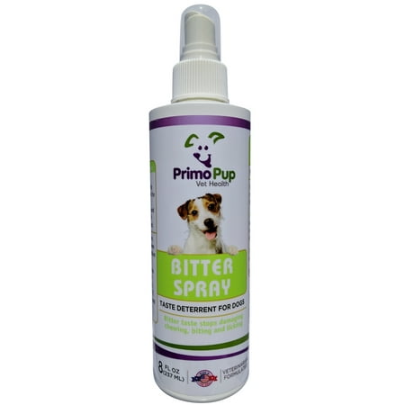 BITTER SPRAY Taste Deterrent for Dogs - Primo Pup Vet Health - Stops Damaging Chewing, Biting and Licking - 8 fl