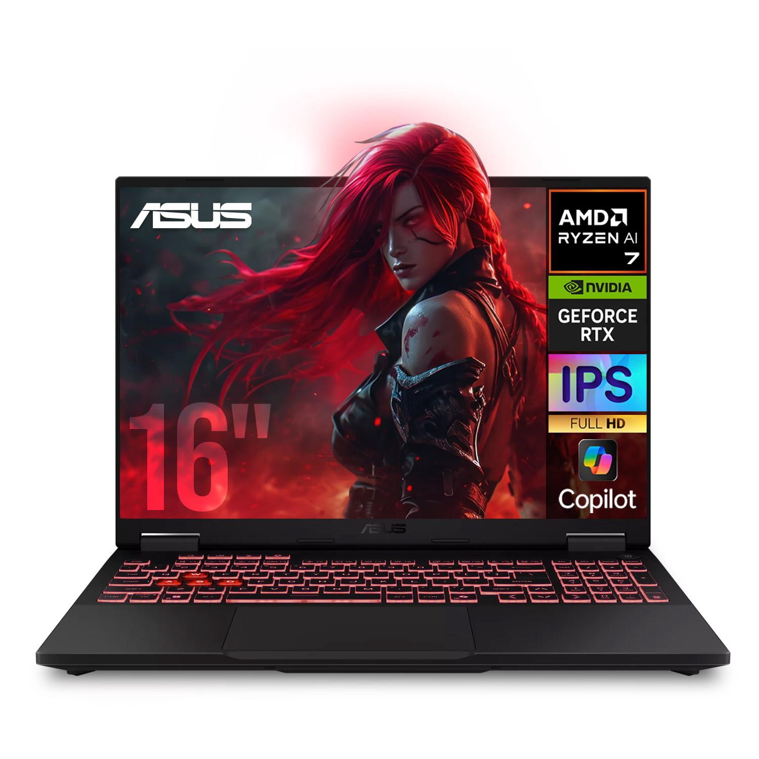Laptop IA Gamer ASUS TUF Gaming A16 Nvidia GeForce RTX 5060 8GB DLSS Ryzen 7 260 NPU 32GB 1TB 16" IPS FHD+ 165Hz Teclado Ingles