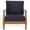 Natural Teak/Navy, variant on Safavieh Couture Martinique Coastal Eucalyptus Wood Solid Print Armchair, Natural/Grey