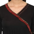thumbnail image 4 of Yash Gallery Women's Rayon Printed Angrakha Kurta (Black), 4 of 5