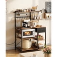thumbnail image 2 of KFFKFF Kitchen Bakers Rack, 4.6ft Power Cable Bakers Rack with Power Outlet, Kitchen Stand with X-Shaped Support Bar, 8 S-Shaped Hooks, Coffee Bar Stand, 2 of 9