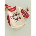 thumbnail image 3 of Arvbitana Baby Girls Boys Christmas Rompers Snowman Elk Santa Print Long Sleeve Bodysuit Casual Loose Jumpsuit Tops for Newborn 0-18M, 3 of 8