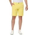 thumbnail image 1 of INSPIRE CHIC Men's Summer Solid Color Slim Fit Flat Front Walk Chino Shorts 28 Yellow, 1 of 7