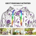 thumbnail image 4 of Picia Lavender Flowers Pattern Casual Women's Hoodie, Hooded Sweatshirt with Kangaroo Pocket, Comfortable Pullover with Eye-catching Drawstrings-Medium, 4 of 7