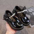 thumbnail image 5 of Bxsruta Girls Mary Janes Shoes Pearl Bowknot Flat Heels Princess Dress Shoes for Kids, 5 of 8