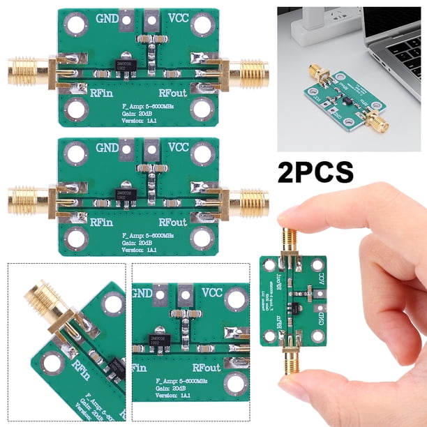 DQrwqpou Amplificador señal RF banda ancha 20dB LNA 5-3500MHz módulo banda ancha ganancia DC 3 3-6V