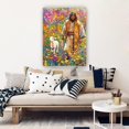 thumbnail image 6 of Jesus and Lamb Canvas Wall Art Jesus Walking Through Flowers Poster Prints Painting Artwork Canvas Pictures Print Kitchen Modern Farmhouse Decor, 6 of 6