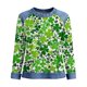 thumbnail image 5 of TaTaai 2026 Spring St Patrick Day Solid Color Top for Women Long Sleeve Patchwork Round Neck Casual Blouse Soft Comfy Shirt Daily Holiday Celebration Outfits Gift, 5 of 5