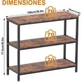 thumbnail image 3 of Estante de Libros, Estante Organizador 3 Niveles, Librería Industrial de Metal, Estantería de Almacenamiento Industrial, Estante de Cocina, Oficina y Sala de Estar (Retro), 3 of 4
