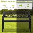 thumbnail image 5 of 45 Inch Metal Bench Outdoor Garden Bench Park Bench with Steel Frame & PVC Backrest, Patio Bench for 2-3 People, for Yard, Lawn, Decor, Deck, Entryway, Porch （Black）, 5 of 10