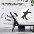 thumbnail image 3 of Outsunny Folding Chaise Lounge Pool Chair with 4-level Reclining Back, Outdoor Sun Tanning Chair with Cushion, Side Pocket, Headrest, Navy Blue, 3 of 9