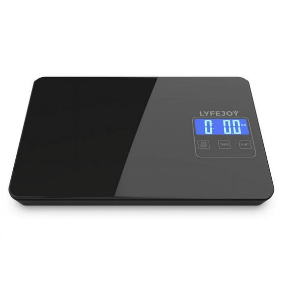 Lyfejoy Digital Multifunction Kitchen Food Scale in Black Tempered Glass Finish. Measures up to 15kg "33lbs"