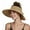 Khaki, variant on OZERO Women Sun Straw Visor Hat: Wide Brim Beach Hats Summer Ponytail Hat Foldable Packable UV Protection for Travel