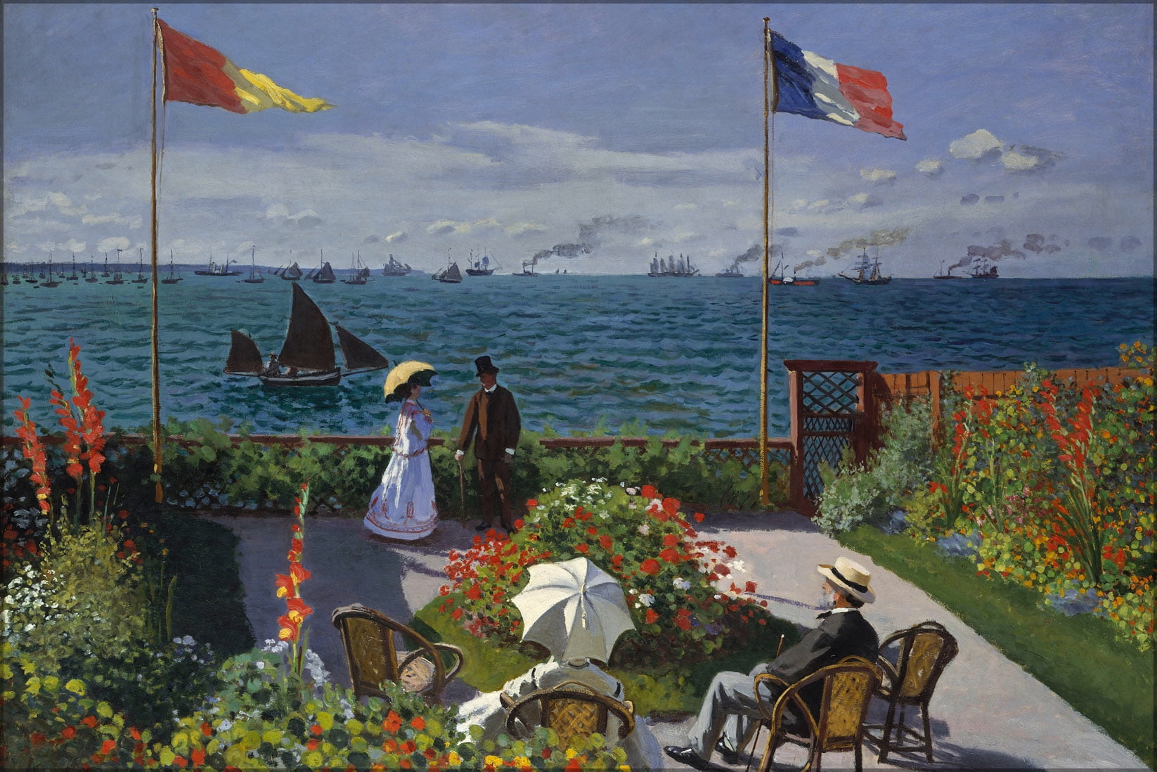 24"x36" Gallery Poster, Terrasse a Sainte-Adresse by claude monet 1866