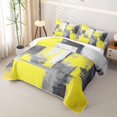 thumbnail image 3 of Homewish Yellow Watercolor Square Quilt Full,Vintage Abstract Artwork Full Bedspread Sets,3-Piece, 3 of 7