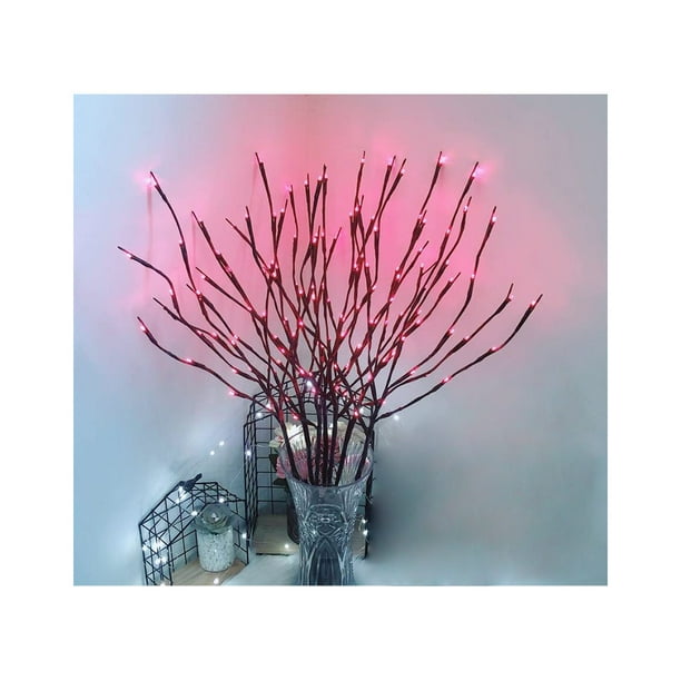 Cateissary Lámpara de árbol Iluminación de luz de rama romántica Hermoso diseño especial Fiesta al aire libre Festivo Navidad Iluminación y accesorios Rosado