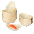 thumbnail image 6 of Pawsdot 50Pcs Japanese Style Sushi Wood Boat Khaki Color Decorative Food Plate, 6 of 8