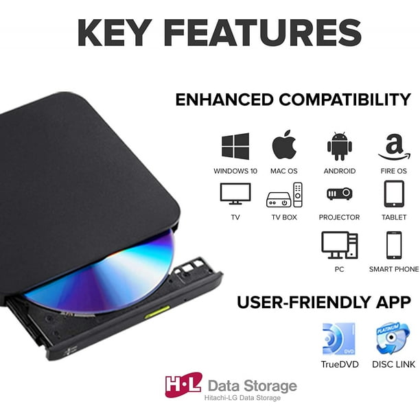 Grabadora de DVD Hitachi LG GP96Y Multi OS DVDRW externo USB C | Bodega ...