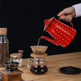 thumbnail image 2 of 2X Cafetera Esmaltada de 1,2 L para Verter Sobre Leche, Jarra de Agua Jarra Tetera Tetera para Estufa de Gas y Cocina de InduccióN A, 2 of 3