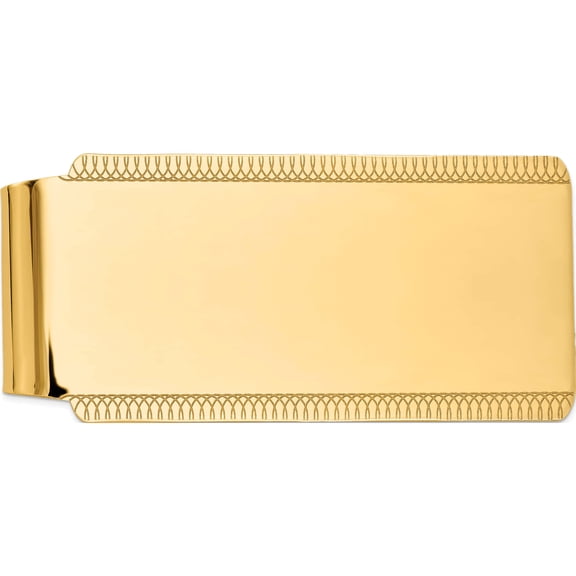 14K Yellow Gold Men's High Polish Money Clip (55 X 26) Made In United States mc78a