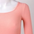 thumbnail image 7 of Christmas Trendy Cream Womens Sweaters Women Solid Color U Neck Knitted Sweater Bottoming Turtleneck Tops Sweaters for Women, 7 of 7