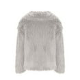 thumbnail image 4 of Rohuuque Women's Faux Fur Coat Fluffy Thick Warm Plush Jacket Long Sleeve Lapel Furry Winter Jackets Shaggy Parka Short Coat Light Blue, 4 of 5