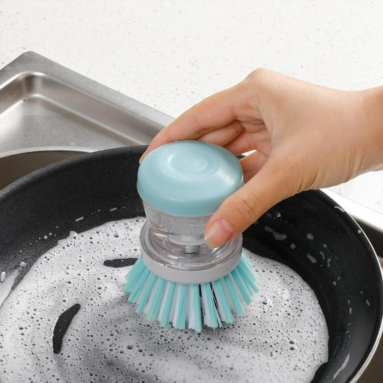 Tohuu Dish Brush with Soap Dispenser Soap Dispensing Palm Brush Leak proof Kitchen  Dish Brush with Soap Dispenser for Pot Pan Sink Cleaning handsome 