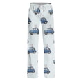 thumbnail image 6 of Easter Pajamas Women Stretch Waist Drawstring Lounge Pjs Funny Bunny Print Soft Wide Leg Pants (Cyan,M), 6 of 6