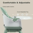thumbnail image 3 of AILEEKISS 7 in 1 Wooden Baby High Chair for Toddler, Infant Feeding Chair with Removable Tray, Green, 3 of 10