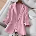 thumbnail image 2 of NOLDARES Women's Oversized Blazer Jacket Solid Color Blazer Suit Outfit for Business Work Office Casual(Pink,M), 2 of 3