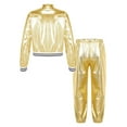 thumbnail image 3 of renvena Boys Girls Jazz Hip Hop Dance Bomber Jacket with Jogger Sweatpants Set 2Pcs Sports Suit Gold 10, 3 of 7