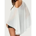 thumbnail image 3 of Lightweight See Through Shawl Shrug Top for Women Y2k Sheer Poncho Shrug Bolero Asymmetrical Off Shoulder Mesh Summer Beach Cover Ups, 3 of 7