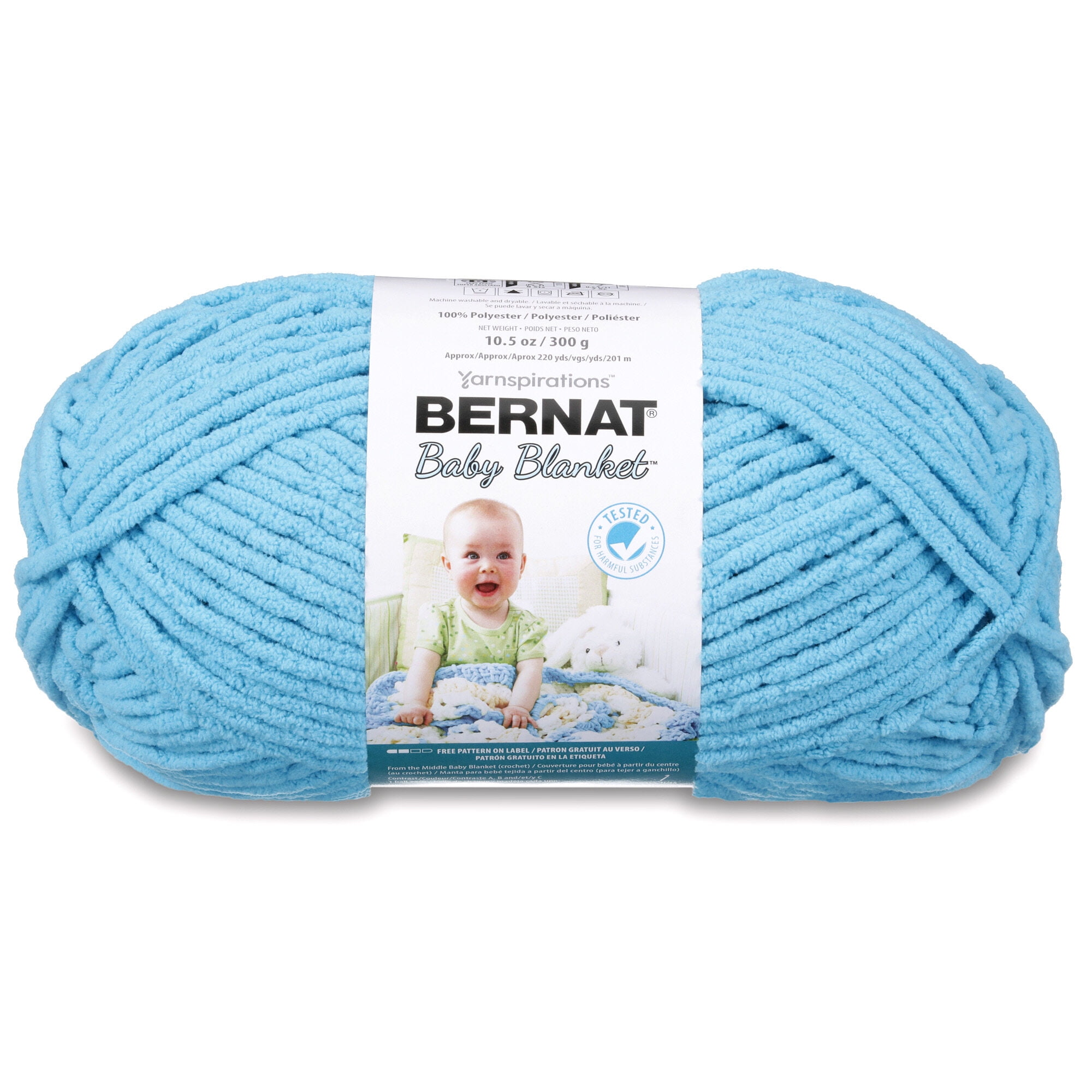 Bernat Baby Blanket Big Ball Yarn-Little Teal Dove 